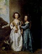 Anthony Van Dyck Portrait of Elizabeth and Philadelphia Wharton oil painting